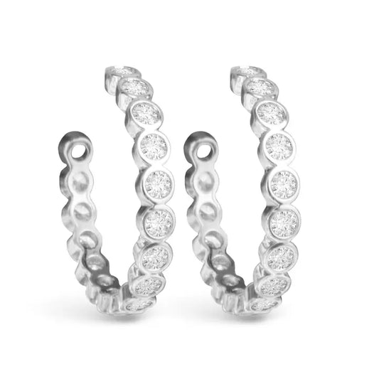 Amanda Blu Bezel Set Cz Hoop Earrings