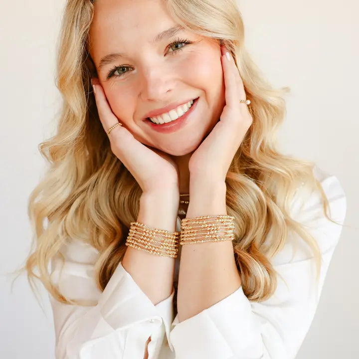 Beaded Blondes Scottie Bracelet in Gold