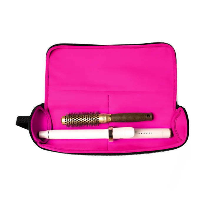 Kusshi Hair Tools Case-Black with Pink