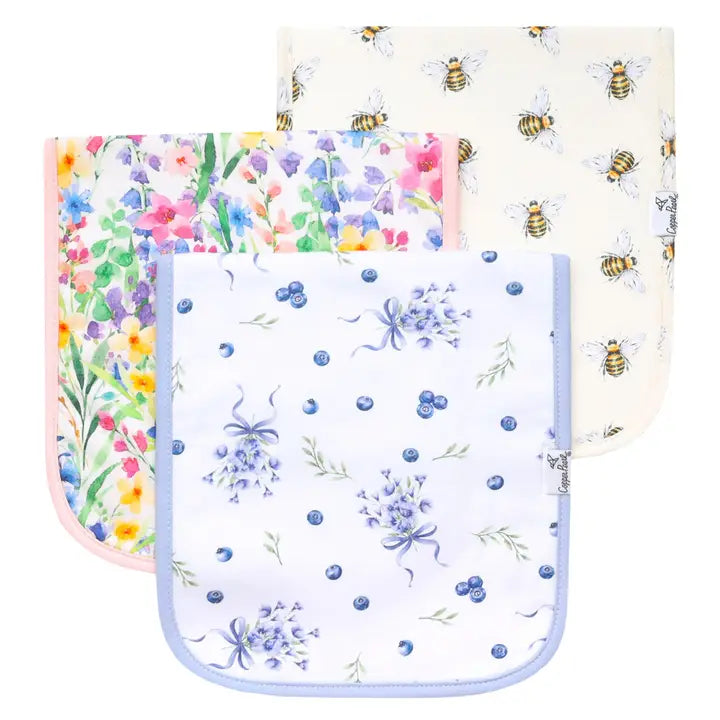 Copper Pearl 3 Pack Premium Burp Cloths - Catherine