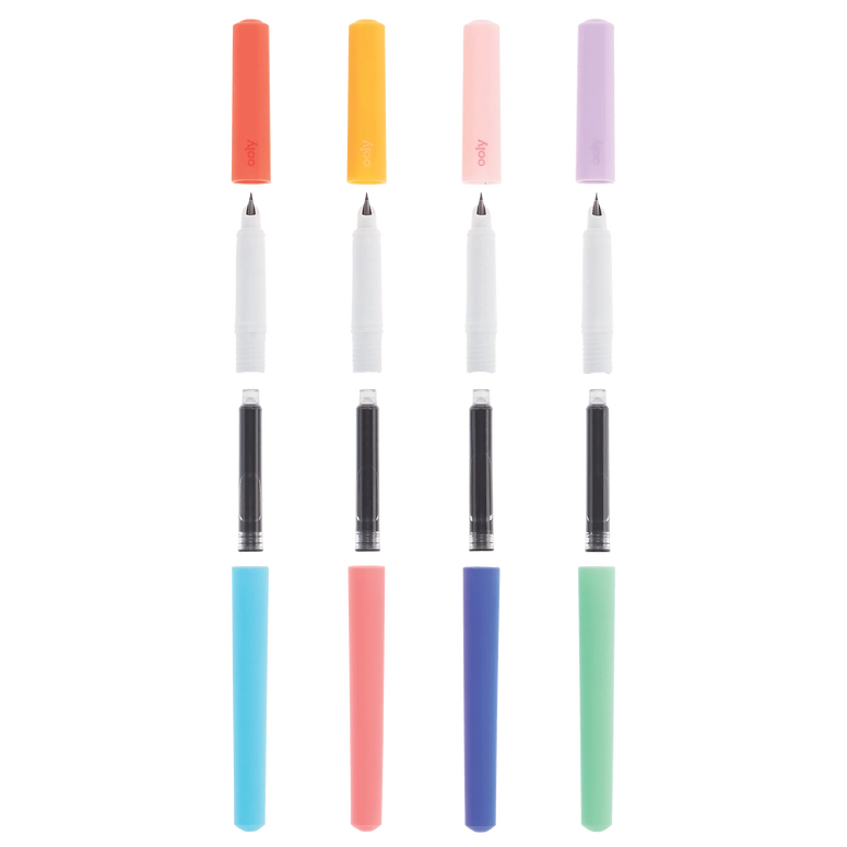 Ooly Fab Fountain Pens - Black Ink - Set of 4