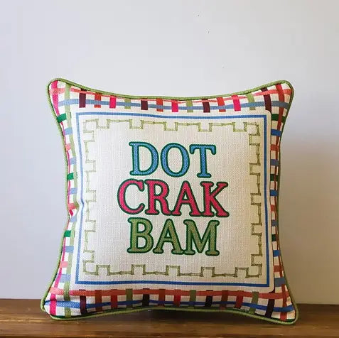 Little Birdie Dot Crak Bam Gingham Pillow