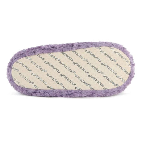 Snoozies! Womens Teddy Bear Faux Fur Slipper With Memory Foam Sole Purple