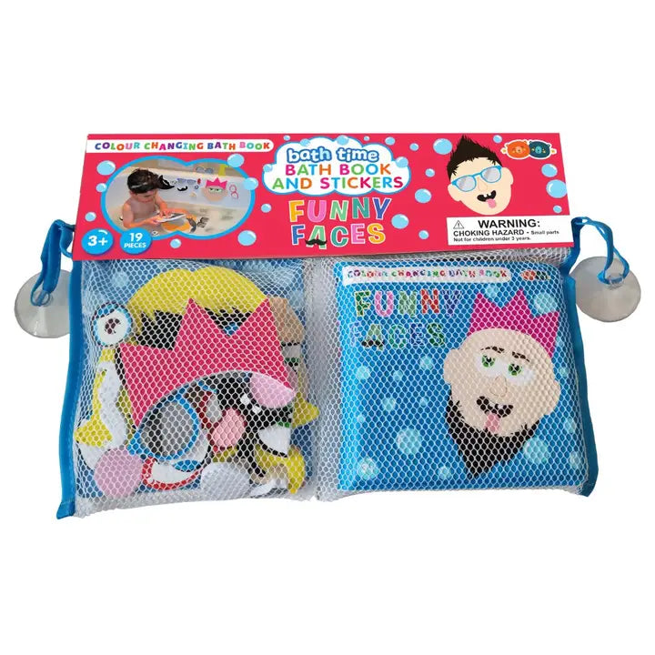 Funny Faces Colour Changing Bath Book & Stickers in Header