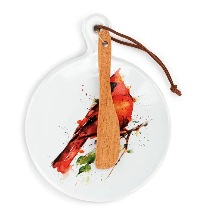 Demdaco Spring Cardinal Mini Ceramic Serving Board