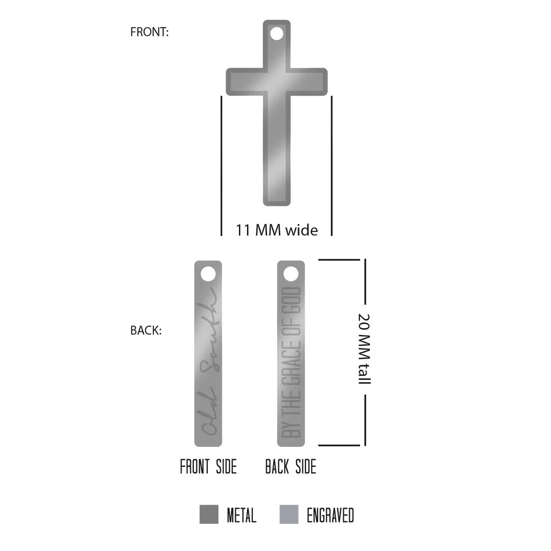 Old South Cross - Stainless Steel Necklace and Pendant