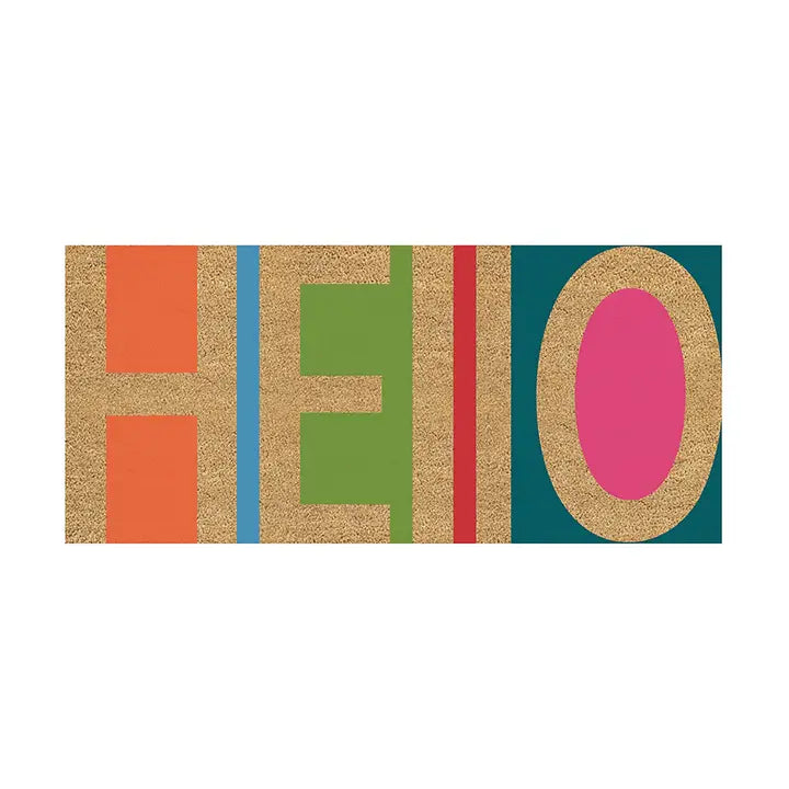 Evergreen Enterprises Hello Flocked Sassafras Coir Switch Mat