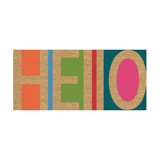 Evergreen Enterprises Hello Flocked Sassafras Coir Switch Mat