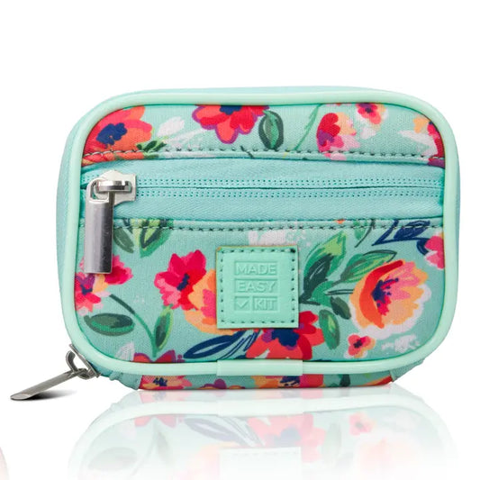 Made Easy Kit Pill Case - Weekly 7-Day Medicine Organizer-Teal Floral