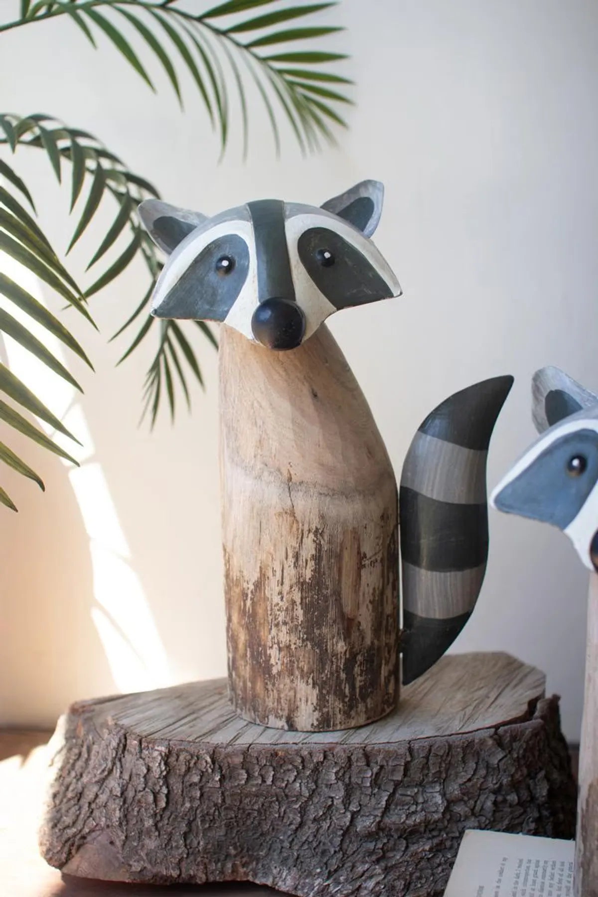 Kalalou Recycled Wood and Iron Raccoons