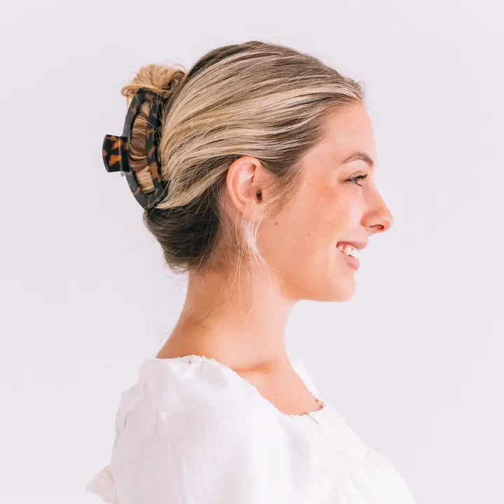 Teleties Open Hair Clip | Large | Tortoise