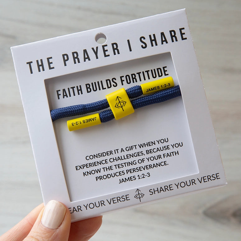 THE PRAYER I SHARE Faith Builds Fortitude Cord Bracelet | Christian Athletes