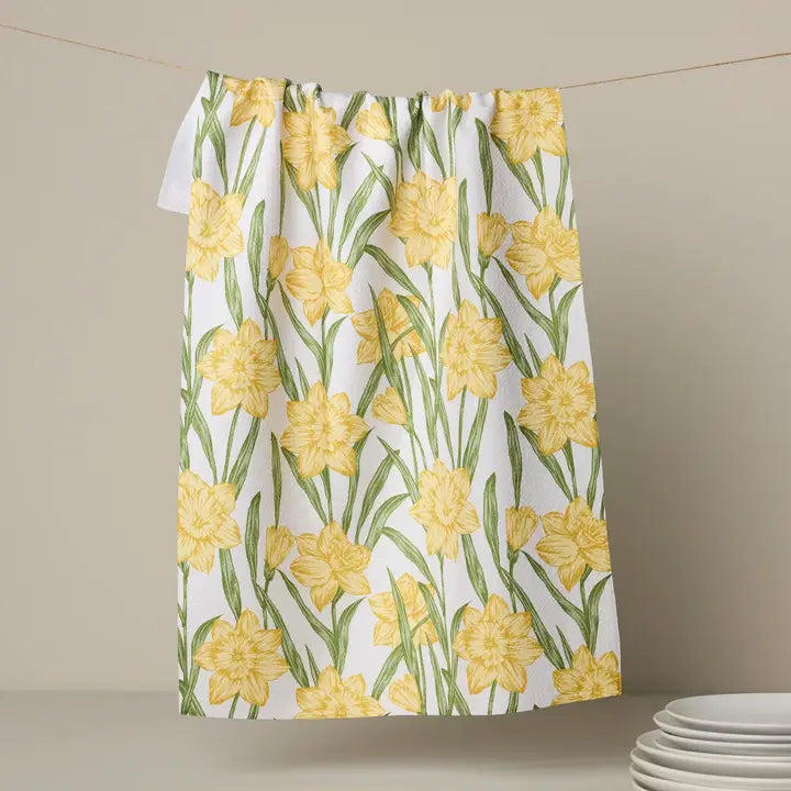 Geometry Daffodil Darling Tea Towel