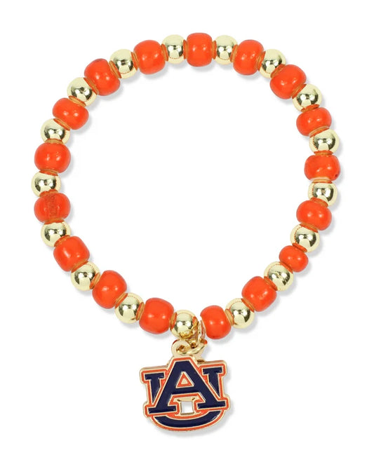 Bourbon and Boweties Annie Stretch Bracelet - Auburn Logo