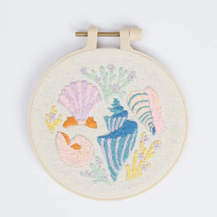 Simply Make Embroidery By Numbers Seashells Craft Stitch Kit