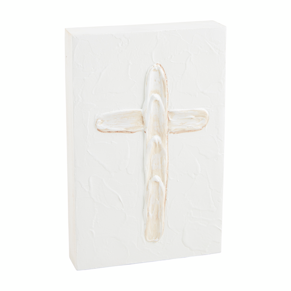 MUD PIE CROSS PAINTED PLAQUE