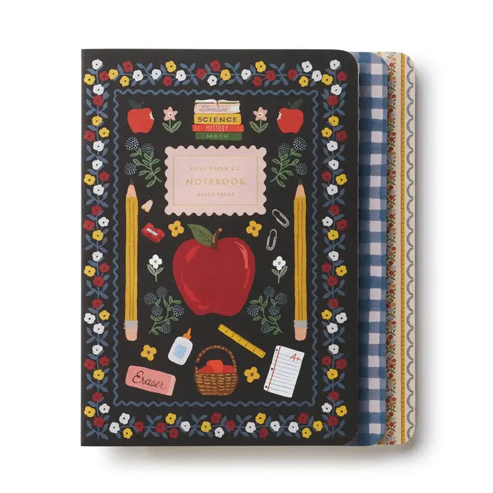 Rifle Paper Co. Assorted Set of 3 Schoolhouse Notebooks