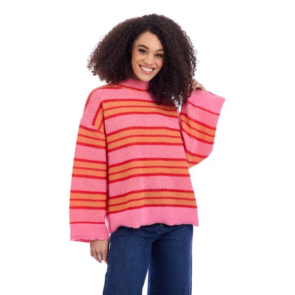 MUD PIE QUINNIE TURTLENECK SWEATER-PINK