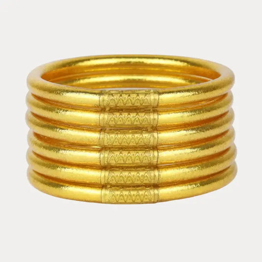 BuDhaGirl Gold All Weather Bangles® (Set of 6) - Serenity Prayer