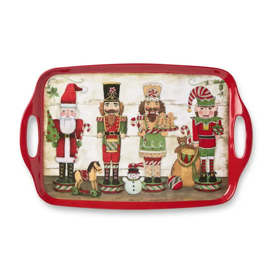 Certified International Nutcracker Parade Melamine Rectangular Tray W/Handles