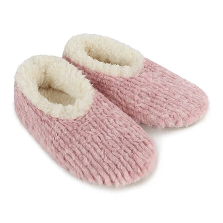 Snoozies! Womens Teddy Bear Faux Fur Slipper With Memory Foam Sole Light Pink