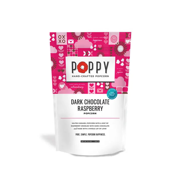 Poppy Dark Chocolate Raspberry Popcorn