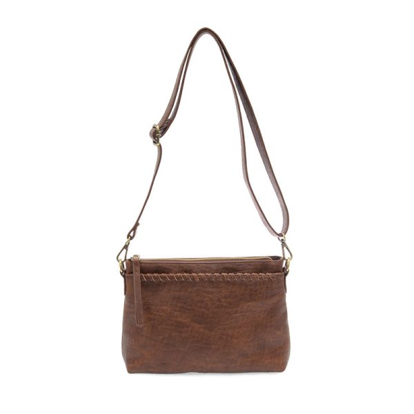 Joy Susan Oakley Whipstitch Topzip Wristlet & Crossbody-Saddle