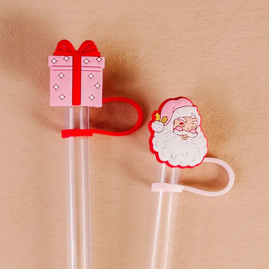 The Darling Effect Straw Topper Set-Jolly Santa