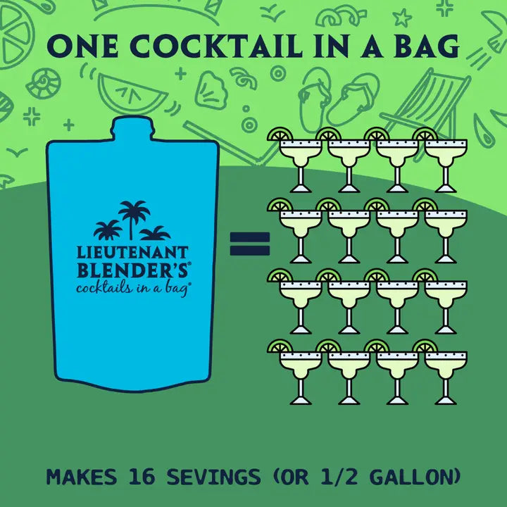 Lieutenant Blender's Margarita in A Bag® Cocktail / Mocktail Slushie Mixer