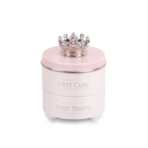 Demdaco Pink First Tooth & Curl Keepsake Box