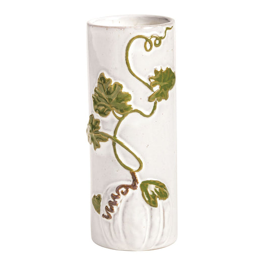 MUD PIE WHITE PUMPKIN VINE STEM VASE