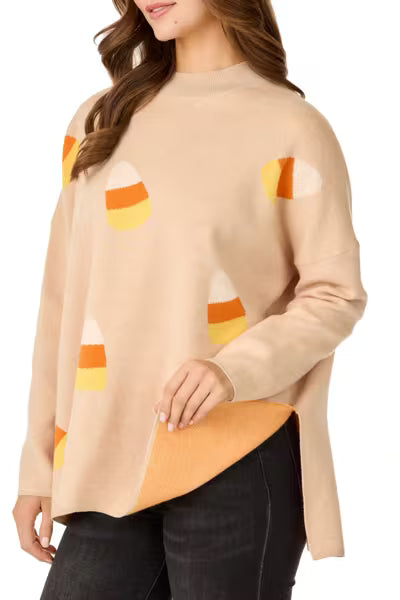 MUD PIE HALLOWEEN JACQUARD ONE SIZE SWEATER