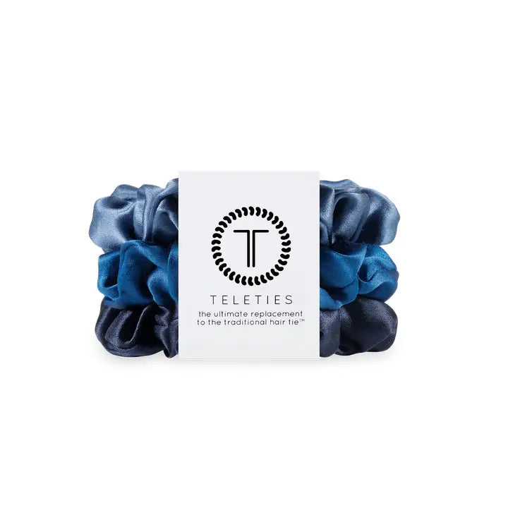 Teleties Silk Hair Scrunchie | Large | Midnight Rain