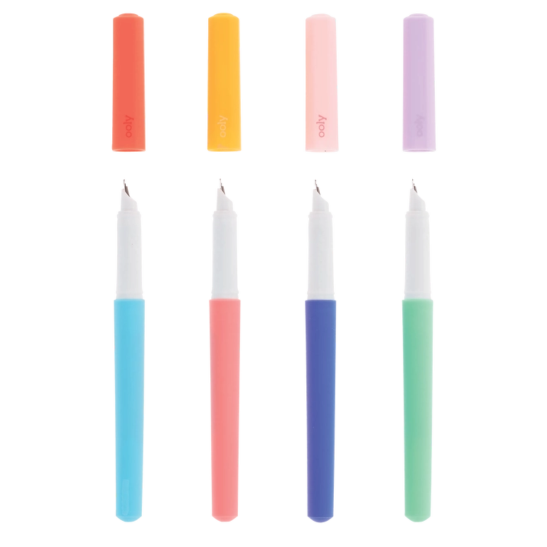 Ooly Fab Fountain Pens - Black Ink - Set of 4