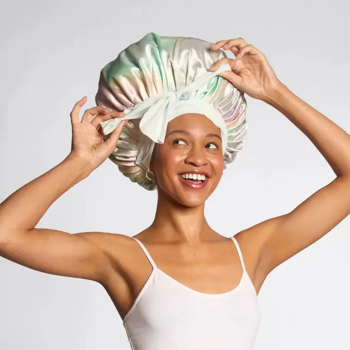 Kitsch Adjustable Oversized Satin Bonnet- Aura