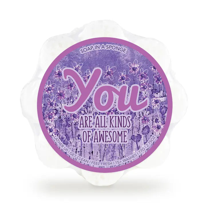 Caren You Are All Kinds of Awesome Soap Sponge-Loved