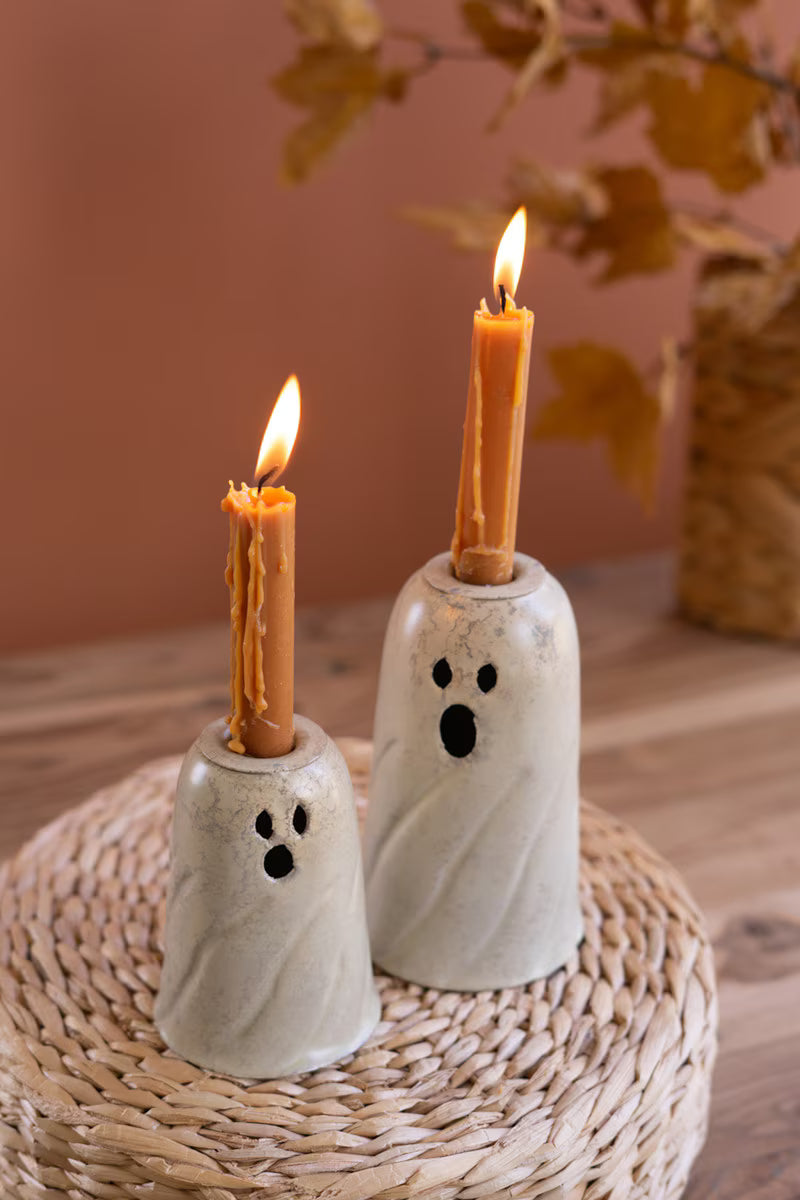 Kalalou Metal Ghost Taper Candle Holders