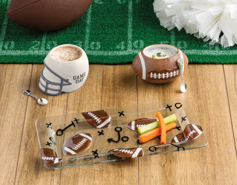 MUD PIE FOOTBALL DIP BOWL SET