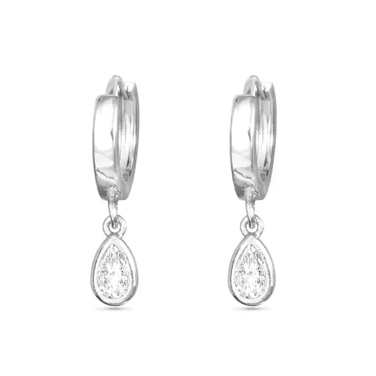 Amanda Blu Cz Teardrop Huggie Earrings