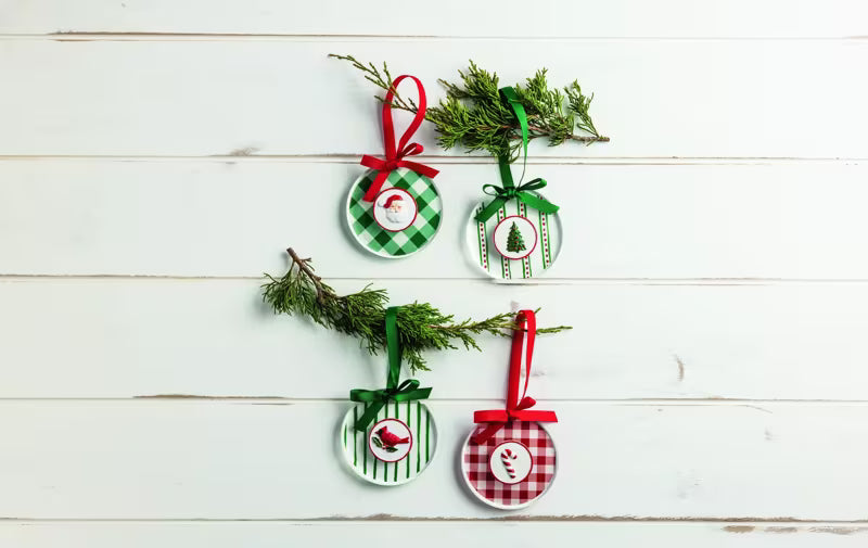 MUD PIE SANTA ACRYLIC DISC ORNAMENT