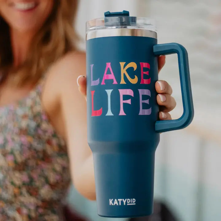 Katydid Lake Life 40 oz Tumbler Cup w/ Handle