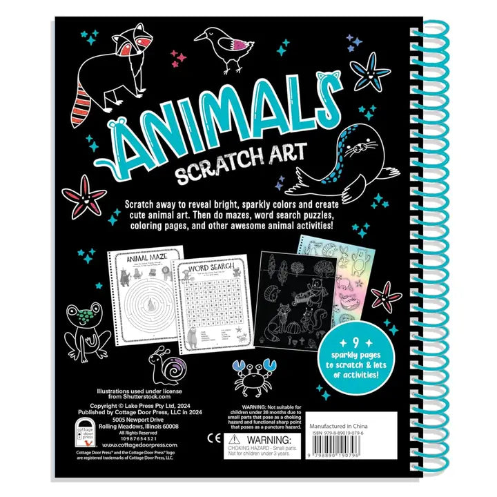 Animal Scratch Art, Fun Activities & Stickers Activity Pad