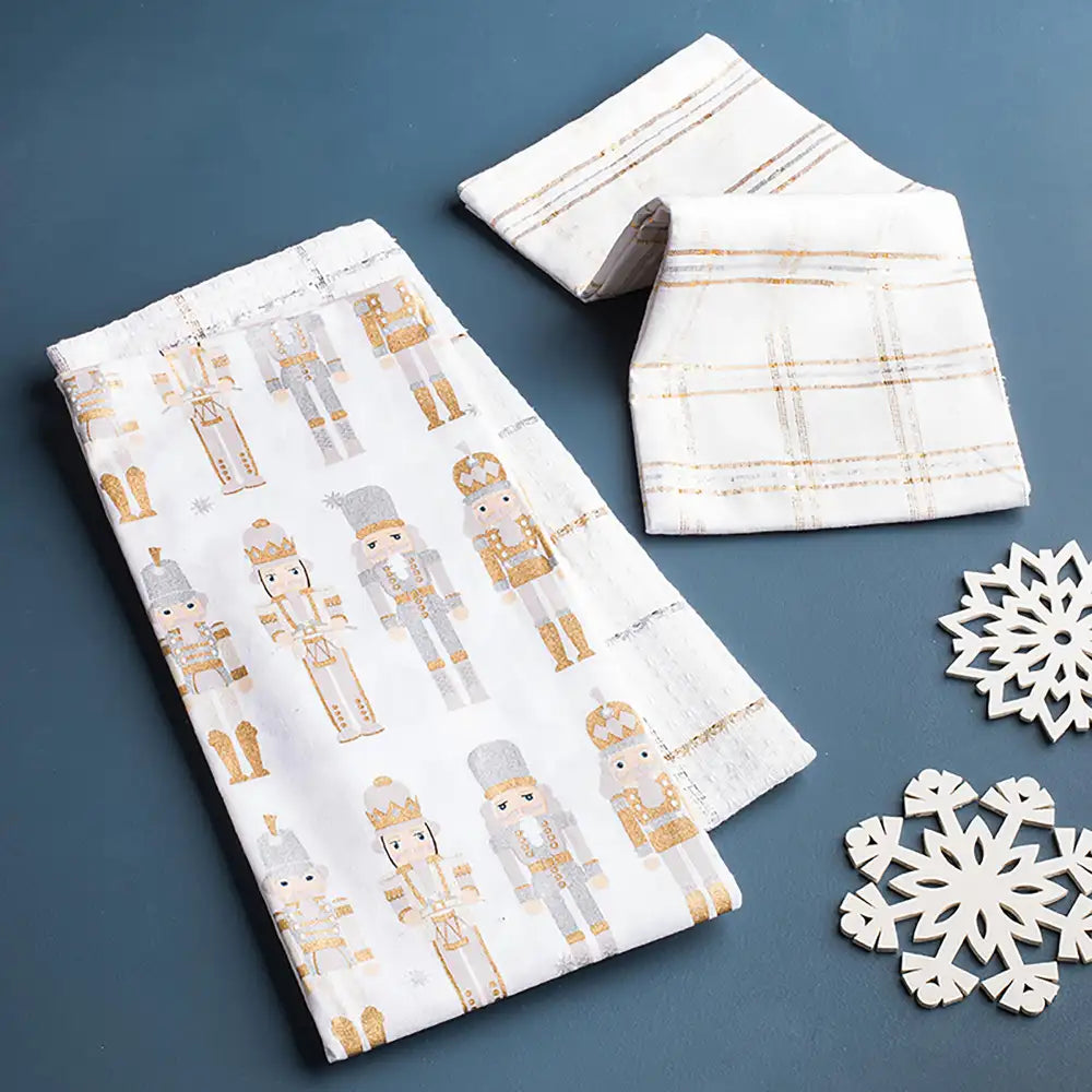 Harman Christmas 'Nutcracker' Cotton Kitchen Towel 18x26" - Set of 3