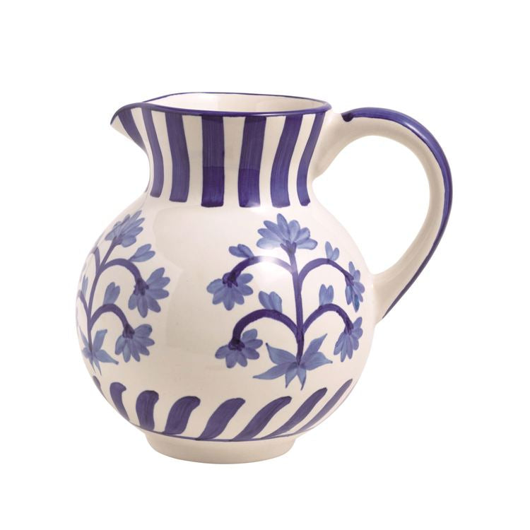 MUD PIE Blue Floral Pitcher