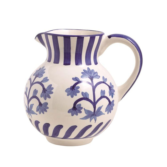 MUD PIE Blue Floral Pitcher