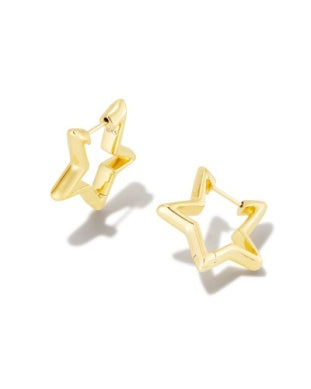KENDRA SCOTT STAR HUGGIE EARRINGS GOLD