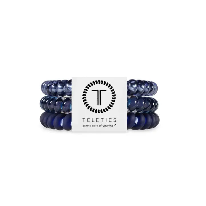 Teleties Spiral Hair Coils | Small | Nightfall Navy Hair Ties