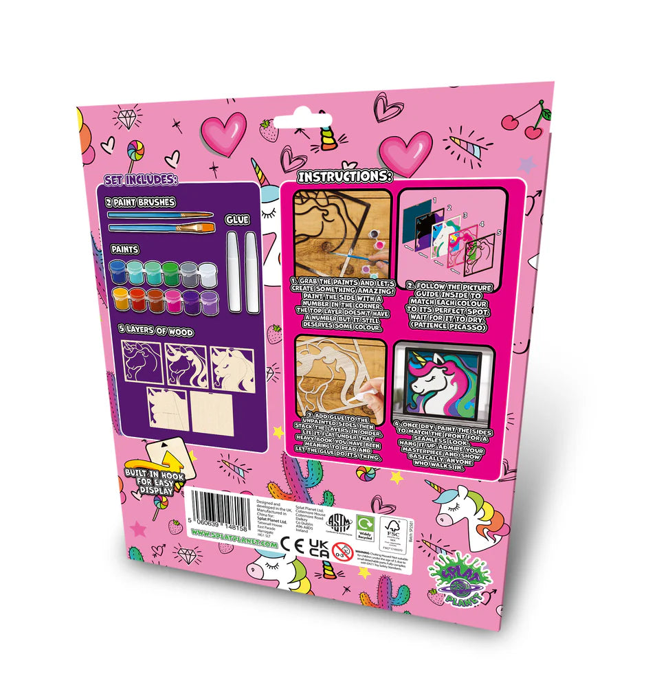 SPLAT PLANET WOODEN UNICORN ART CRAFT KIT