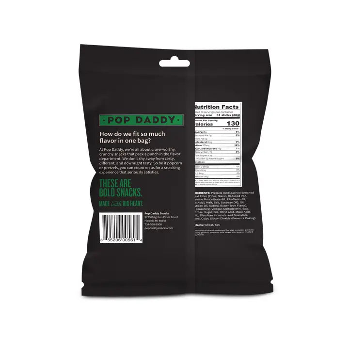 Pop Daddy Snacks Seasoned Pretzels - 3oz - Dill Pickle