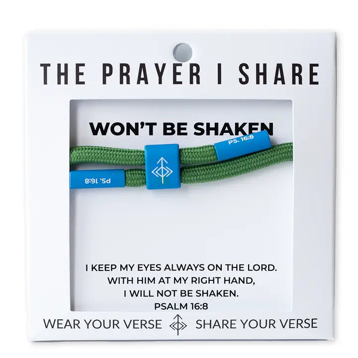 THE PRAYER I SHARE Won't Be Shaken Bracelet, Christian Cord Bracelet